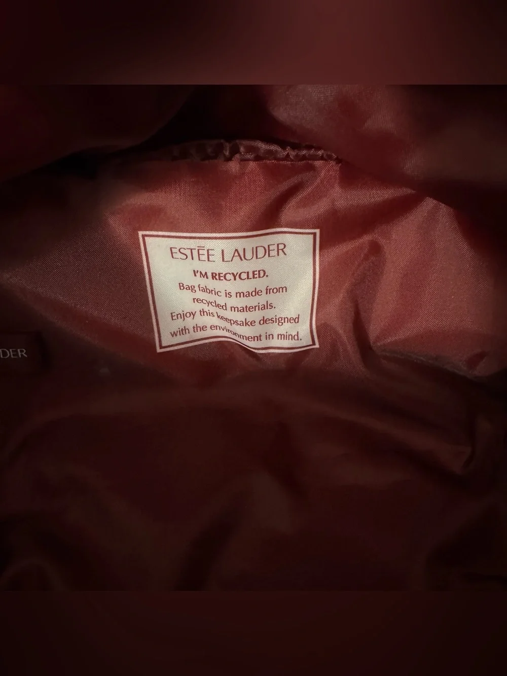 New Estée Lauder Recycled Floral Makeup Travel Bag Pouch‎ Teal Gold Chain Charm
